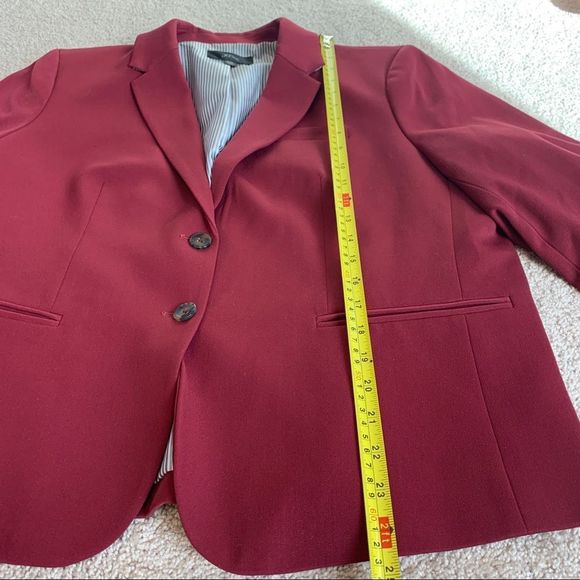 J Crew Schoolboy Jacket Blazer Two Button Lined Notch Lapel Maroon Burgundy Red - Picture 11 of 13